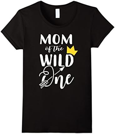Womens Mom Of The Wild One Mother Couples T-Shirts XL Black