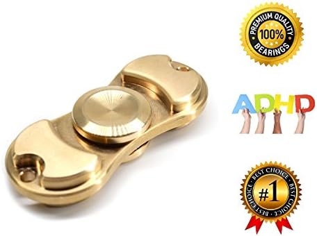 Brass Metal Fidget Hand Spinner, ADHD Focus Toy ADD, ADHD Relieves Stress, Relieves Anxiety and Boredom - Spins Up to 5 Mins