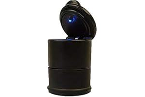 AISIBO Cigarette Smoke Car Ashtray Cup Holder, LED Portable Auto Car Truck with Lid for Office Home Car Ashtray (Black)
