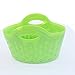 Green 3 Pack Plastic Baskets with Handles Small Soft Carry Totes Stackable