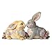 Jim Shore HWC by Enesco 2 Sitting Bunnies by Flowers