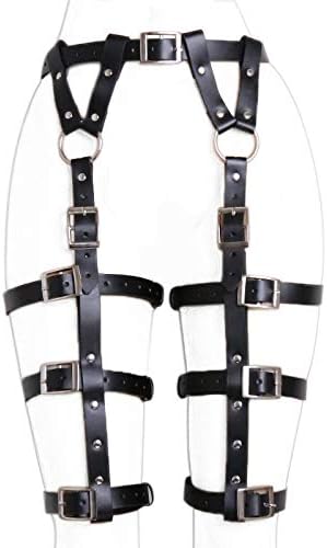 XuanHuZhe Women Sexy Punk Leather Harness Garter Belt Adjustable Waist Leg Cincher Cage Belt