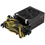 Happybuy 1600W Modular Power Supply 90+ Gold PC PSU Power Supply for 6 GPU ETH Rig Ethereum Bitcoin Mining Miner Machine Support 6 Graphic Card 370/470/380/380X/480/580/1060/1070 Power Supply