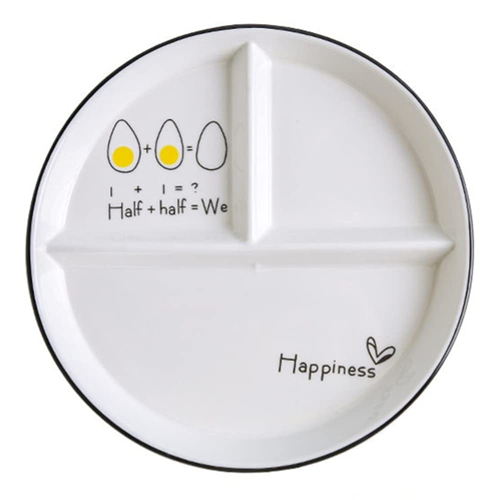 OnePine Healthy Eating Plate Ceramic, Balance Diet Plate, Portion Control Plates for Adults Weight Loss, Diameter: 23cm/9 inch