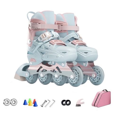 DAYONG Roller Skates for Kids, Adjustable Inline Skating Shoes with 8 Light Up Wheels and Double Adjusting Buckle, Dual Mode Breathable Rollerblades for Beginners, Kids, Adult.