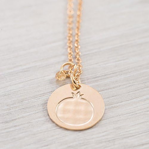 Tiny Coin Necklace, Pomegranate Necklace, Pomegranate Pendant, Raw Citrine Gem, My Blessing Necklace, Raw Citrine Necklace, Joyful Necklace