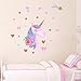 CCUT Cute Unicorn Wall Sticker Removal Unicorn Wall Decals with Bling Star&Heart PVC Wall Art Stickers Wall Mural Decor for Kids Girls Bedroom Home Nursery Room
