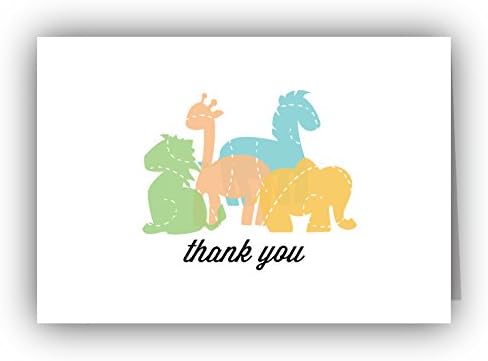 Fun Safari Animals Thank You Cards - 24 Cards &amp; Envelopes