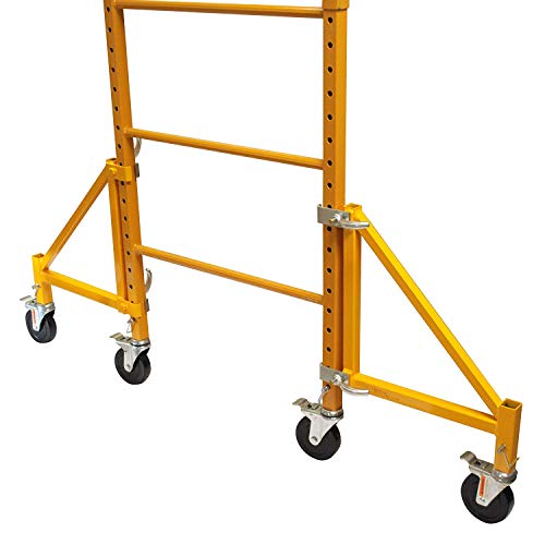 CBMScaffold Multipurpose Maxi Square Baker Style Scaffold Tower with Improved Clamp on 18" Outrigger Package - 12ft, 1,000-Lb. Capacity, Model# 2MFS18O