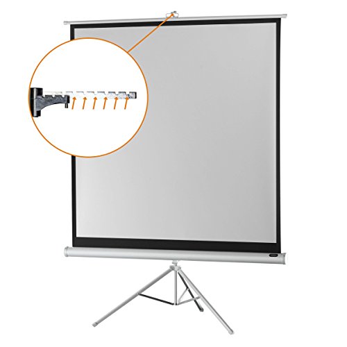 celexon 102" Tripod Projector Screen Tripod Economy, 72 x 72 inches Viewing Area, 1:1 Format, White Edition