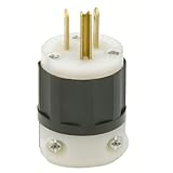 Leviton, Black-White 5266-C 15 Amp, 125 Volt, Industrial Grade, Plug, Straight Blade, Grounding, 1 Pack