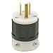 Leviton, Black-White 5266-C 15 Amp, 125 Volt, Industrial Grade, Plug, Straight Blade, Grounding, 1 Pack primary