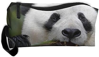 Clutch Handbag For Womens Cosmetics Case Zipper Panda Eating Bamboo Food