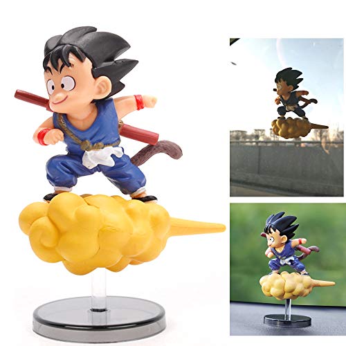 COSMOSS Dragon Ball Red Goku Car Dashboard Decoration Flying Action Figure Toy Collection, Stick-on Window or Standalone on Dashboard with Adhesive Tape (Blue Goku)