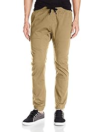 Southpole Pantalón básico de sarga, ajustado, estilo informal, para hombre.