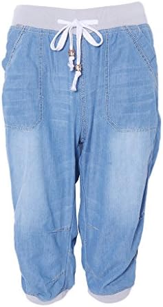YXTech Women Loose Casual Plus Size Shorts Pants (3XL, Light blue)
