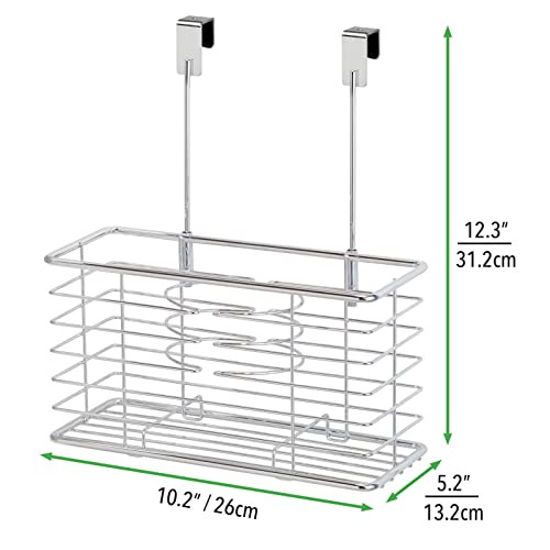 mDesign Steel Over Hair Dryer Holder Storage, Hair Styling