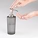 mDesign Frosted Plastic Refillable Liquid Soap Dispenser Pump Bottle for Bathroom Vanity Countertop, Kitchen Sink - Holds Hand Soap, Dish Soap, Hand Sanitizer, Essential Oils - Charcoal Gray/Brushed