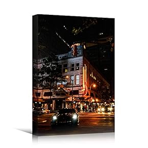 signwin Canvas Wall Art Street View Cityscape Colorful...