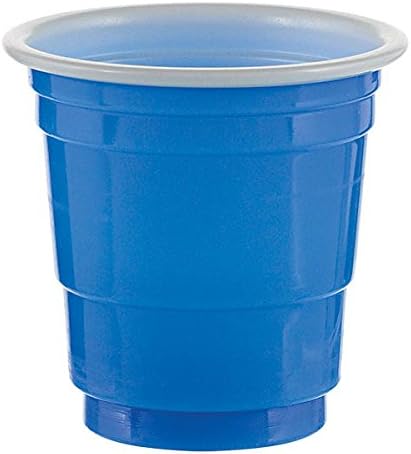 2 Ounce Bright Royal Blue Plastic Shot Glasses 30-Pack Dishwasher Safe Amscan