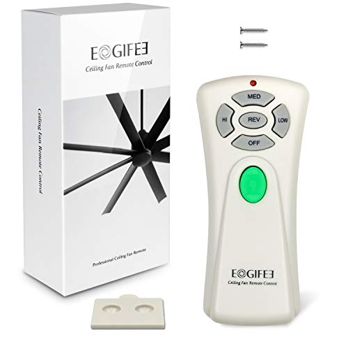Eogifee Ceiling Fan Remote Control with Reverse, Light Dimmer, 3 Speed
