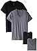 Fruit of the Loom Men's 4 Pack V-Neck T-Shirt, Black/Gray, X-Large