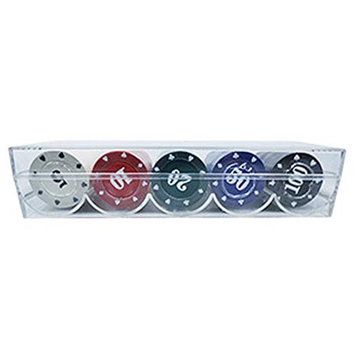 cobud 100PCS Poker Chips Transparent Plastic Boxed Chips Cards Game Accessories - Thumbnail 7