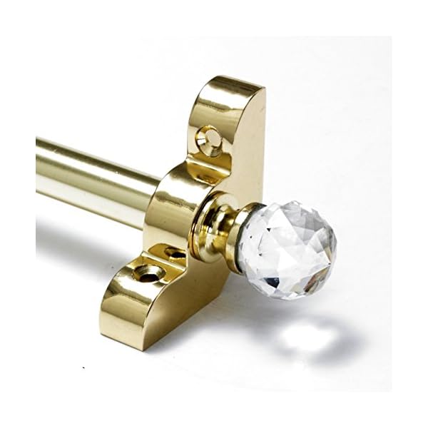 Premium Quality Stair Rods 1/2″ x 28.5″ Brass Flat bar Crystal Finial