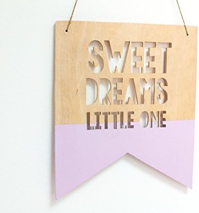 Sweet Dreams Little One Guidon Flag, Wooden Guidon, Kids Room Decor, Girls Room Decor, Decorative Wall Hanging, Home Decor, Pink Kids Flag