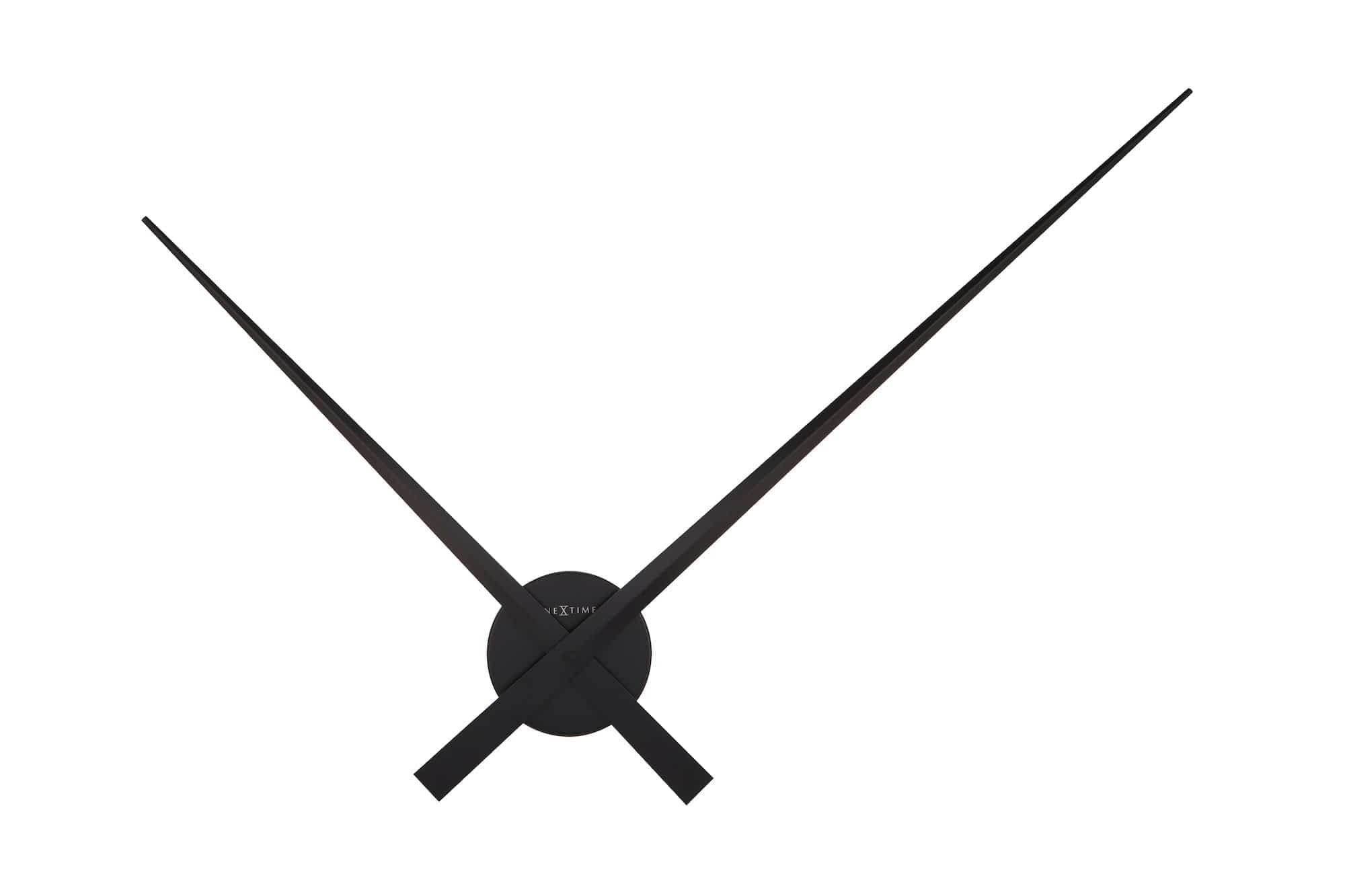 NeXtime very large wall clock "HANDS", only hands, made of aluminium, black, ø 85 cm
