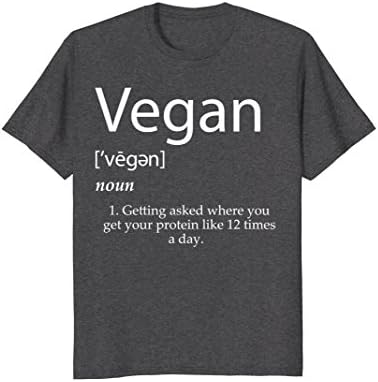Mens Vegan Definition Shirt Funny Veganism Protein Cookbook Gift Large Dark Heather