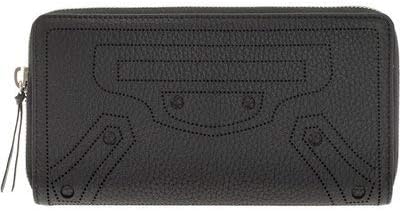 Amazon Co Jp バレンシアガ 財布 ファスナー長財布 メンズ レディース ブラック Dqoin 1000 レザー Blackout パンチング 並行輸入品 服 ファッション小物