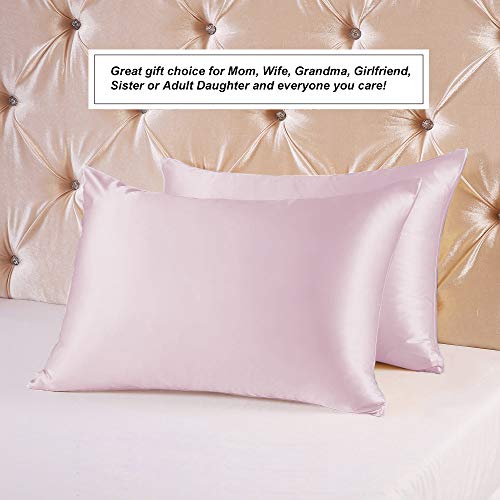 Ravmix Pillowcase King Size, 100% Pure Mulberry Silk Pillowcase for Hair and Skin with Hidden Zipper, 21 Momme 600 Thread Count Hypoallergenic Soft Breathable 1pcs (20×36inches, Light Plum)