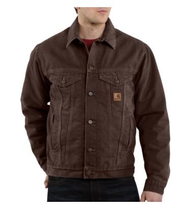 Tall Sherpa Lined Sandstone Jean Jacket 