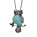 ZHEPIN Owl Necklace Turquoise Healing Pendant Nekclace for Women Men Spiritual Energy Gemstone Necklace - 19 inches