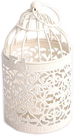 Tairacy Creative Metal Hollow Hanging Bird Cage Candle Holder Candlestick Lantern Bridal Decor