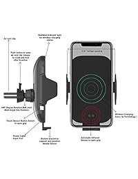 ROSON   Cargador inalámbrico de coche para iPhone XS Max XR XS X   8 Plus Samsung Galaxy S9   S9+   Note9 (7,5W   10W de carga rápida)