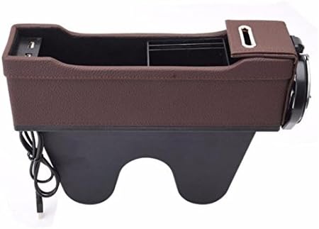 Car Co-Pilot Seat Quilted Storage Box With USB Charging Multi-Function Car Phone Coin Compartment (With Cup Holder)