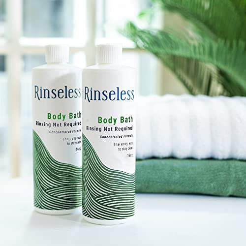 RINSELESS Waterless Body Bath Wash 16 Oz No Water Rinse Needed Concentrated Formula Makes 16