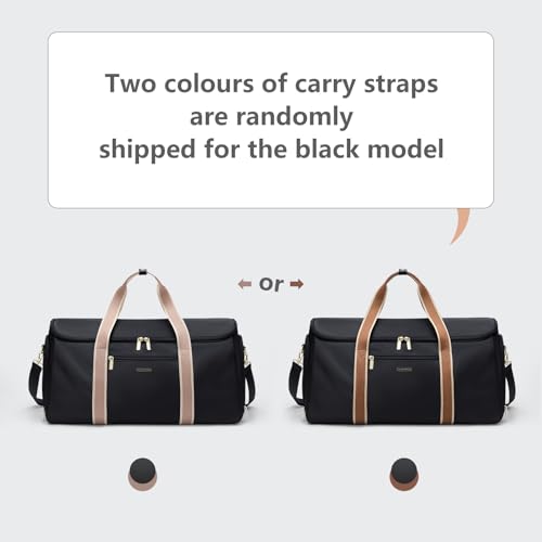 Travel Bag Convertible 2 in 1 Women's Handbag Foldable Clothes Bag Sports Bag for Business Trips and Weekend Getaways (Nero)