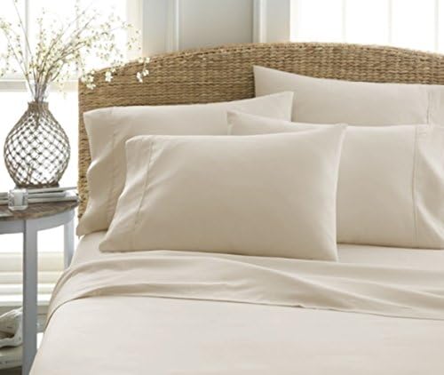 Golden Linen Highest Quality Ultra Soft 4 Piece Eco-Friendly Deep Pocket Bamboo Bed Sheets Hypoallergenic and Wrinkle Resistant (QUEEN, CREAM)