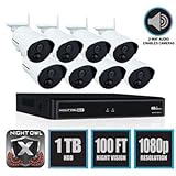 WNVR201-88P-B - 8CH Wireless 1080p Security System with 1TB HDD and 8x1080p Cameras