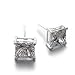 Chryssa Youree 18k White Gold Plated CZ Cubic Zirconia Square Princess Cut 8mm Studs Earrings - Mens Womens Children Fashion Jewelry, Bridesmaid Groomsmen Gifts (ED-68) (8mm)