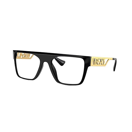 Versace VE 3326U GB1 Black/Gold Plastic Rectangle Eyeglasses 55mm