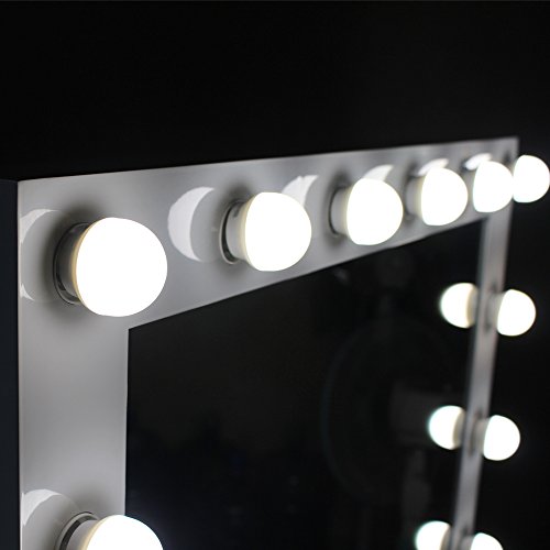 Chende White Hollywood Lighted Makeup Vanity Mirror Light, Makeup