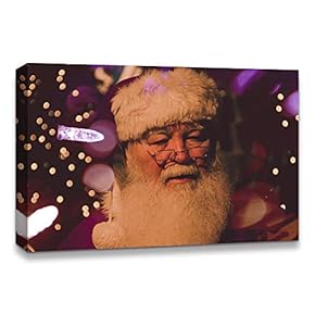 Canvas Wall Art Christmas Santa Claus Decor Painting Artwork for Home Prints Framed - 12x18 inches