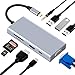 Type C Hub, ProCIV USB C to HDMI VGA Adapter with 3xUSB 3.0 Power Delivery Port SD/TF Card Slot 3.5mm Audio Port for New MacBook Pro/MacBook Air 2018 Samsung Dex for Galaxy S10/S9/S8