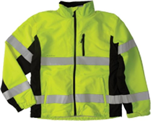 ML Kishigo WB100 Polyester Black Series Windbreaker High-Viz Jacket with Adjustable Cuffs, 2X-Large, Lime