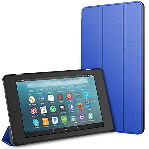 JETech Case for Amazon Fire 7 Tablet (7th Generation 2017 Release Only) Smart Cover with Auto Sleep/Wake (Blue)