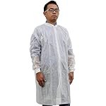 Pack-of-100-Disposable-Lab-Coats-for-Adults-with-Knit-Collar-and-CuffsWhite-Large-Polypropylene-Protective-Laboratory-Coats